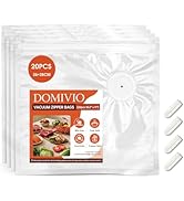 Reusable Vacuum Sealer Bags 20 Pack (10.2"x11") with 4 Clips, BPA-Free Vacuum Zipper Bags for Foo...