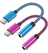 USB C to 3.5mm Headphone Aux Adapter for Samsung Galaxy S25 Ultra/S25 FE/S24/S23, A17/A16/A56, Ty...