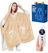 Yokimisu Wearable Heated Blanket - Cozy Gift for Women, Mom, Men| Reversible Flannel &amp; Sherpa Ele...