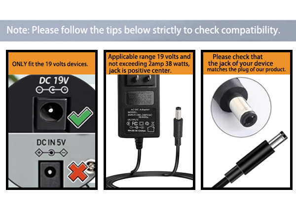 19V 2A Power Supply AC DC Adapter