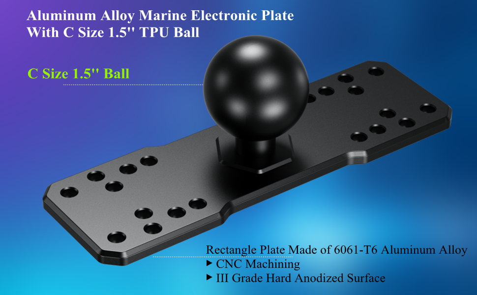 Aluminum Alloy Square Plate Base with C Size 1.5 INCH TPU Ball