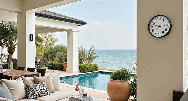 outdoor scene with ultimate wall clock