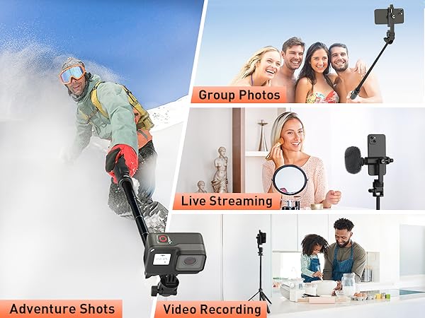 This phone tripod is perfect for selfies, travel, vlogging, YouTube, Tiktok videos.