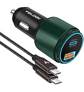 VELOGK Super Fast Type C Car Charger [73W Turbo], Metal Adaptive 55W 45W PPS/PD&amp;QC3.0 USB C Car A...