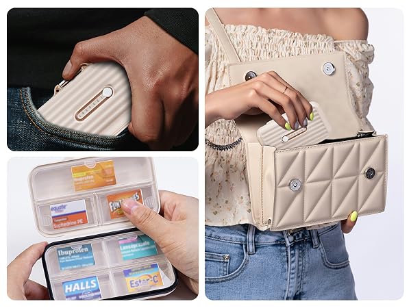Portable Pill Box with labels