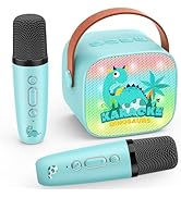Dinosaur Mini Karaoke Machine Toys: Kids Toys Birthday Gifts Age 3-12+ LED Portable Bluetooth Spe...