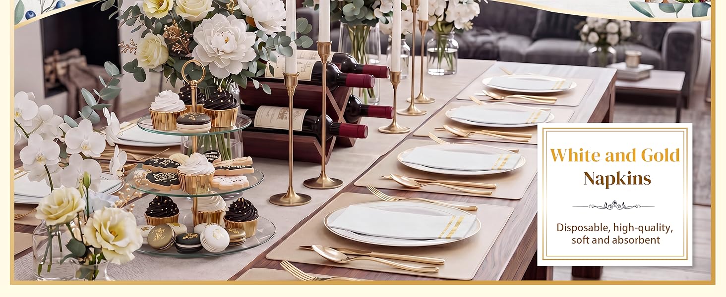 Gold Paper Napkins Disposable
