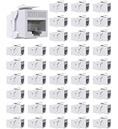 VANDESAIL 40 Pack Cat6A Keystone Jack Coupler rj45 Coupler Female to Female Ethernet Wall Jack Co...