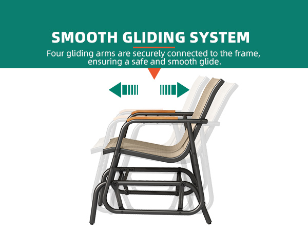 3 Piece Patio Furniture Set Outdoor Glider Chair Bistro Set
