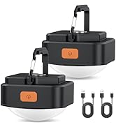 FLY2SKY LED Camping Lights 2Pcs Black Tent Light Portable Rechargeable Survival Gear Camping Acce...