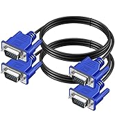XiAyriky VGA to VGA Cable 2 Pack, 6 Feet Computer Monitor VGA Cord, VGA Male to Male Cord 1080P F...