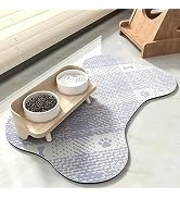 PADOOR- Dog Food Mat- Absorbent Pet Food Mat- Dog Bowl Mat Bone Shaped- Quick Dry Dog Feeding Mat...