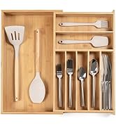 KitchenEdge Premium Silverware, Flatware and Utensil Organizer for Kitchen Drawers, Food-Safe Con...