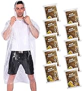 COOY Rain Ponchos,with Drawstring Hood (10 Pack) Emergency Disposable Rain Ponchos Family Pack fo...