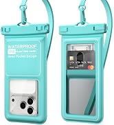 2Pack IPX8 Universal Waterproof Phone Pouch with Inner Card Pocket [Blue] | Adjustable Lanyard, U...