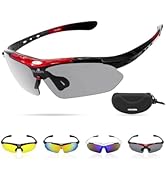 LOLOON Cycling Glasses for Men Women Youth, UV Protection Sports Sunglasses for Running Climbing ...