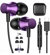 APETOO USB C Wired Earbuds for iPhone 17 16 15 Pro, Magnetic Type C Headphones with Mic Volume Co...