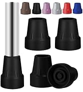 4 Pack Replacement Rubber Cane Tips 3/4 Inch Heavy Duty Rubber Crutch Tips Non Slip Walker Tips f...