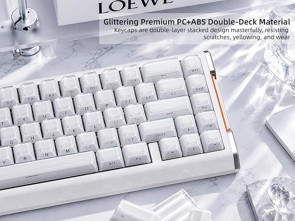 Translucent Crystal Keycaps, Jelly Clear Keycaps, Custom Crystal White Keycaps Set