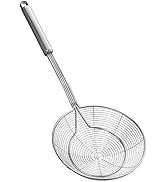 YFWOOD 6.3 Inch Spider Strainer Skimmer, Reinforced Double Coil Wire Skimmer with Large Handle So...