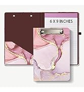 Hongri Mini Clipboard Folio with Refillable Lined Notepad and Interior Storage Pocket for Student...