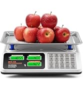 Bonvoisin Price Computing Scale 88lb/40kg Commercial Food Scale with Stainless Steel Platform &amp; K...