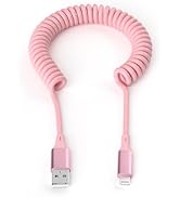 Coiled iPhone Charger Cable for Apple CarPlay[MFi Certified], Fast Charging USB to Lightning Cabl...