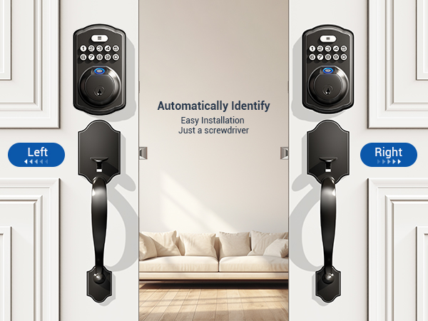 keyless entry door lock deadbolt with handle set