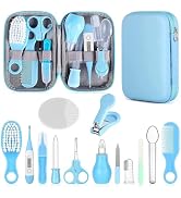 Baby Grooming Kit, Infant Safety Care Set with Hair Brush Comb Nail Clipper Nasal Aspirator,Baby ...