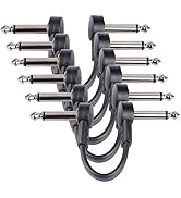 GOGHOST 6 Inch Guitar Patch Cables 6 Pack, 1/4" TS Right Angle Effect Pedal Flat Cables, Pedal Bo...
