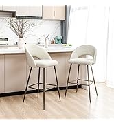 Glitzhome Barstools Set of 2, 29 Inch Seat Height Modern Mid Century Bar Stools with Back Footres...