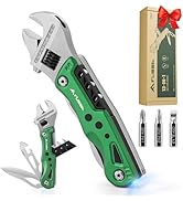 FLISSA 13-in-1 Multi Tool Wrench, Gift for Dad, Stainless Steel Multitool Adjustable Wrench with ...