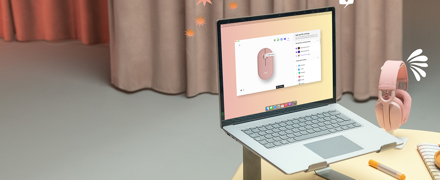 screenshot of logi options+ app for pebble 2 m350s wireless portable mouse