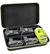 Case Compatible with Ryobi ONE+ 18V Lithium-Ion 4.0/3.5/3.0/2.0/1.5 Ah Compact Batteries. Storage...