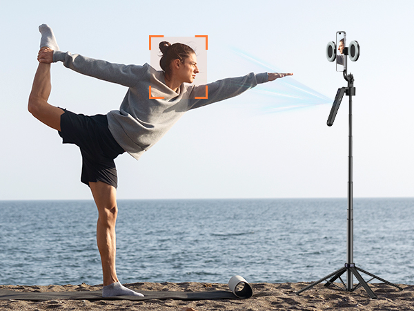 selfie stick with light