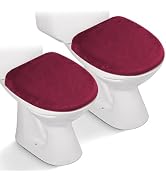 AZHCHKE 2pcs Toilet Lid Cover, Stretch Velvet Toilet Seat Cover for Bathroom, Ultra Soft Toilet C...