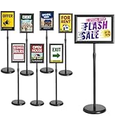 Foandbevi Sign Holder Stand 8.5x11 Inch, Adjustable Floor Standing Sign Holder with Heavy Duty Ba...