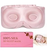 BeeVines Pure Silk 3D Sleep Mask for Women, Luxury 100% 22 Momme Mulberry Silk 3D Contoured Eye M...