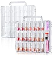 SUBAY 2 Pcs Portable Nail Polish Organizer, Clear Double Side Nail Polish Holder,Gel Nail Storage...