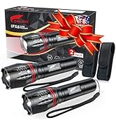 HAUSBELL T8 Upgraded Flashlight Bright, Zoomable Tactical LED Flashlights Flash Light with High L...