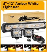 Auxbeam 20 Inch 420W with 2 PCs 4 Inch 60W LED Light Bar