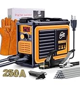 Wrdlosy 250A Super Mini Welding Machine, 10PCS Welding Rods Welding Gloves Welding Hammer, Small ...