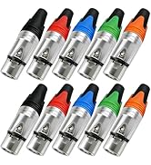 RIVIERA Geisler XLR 3 Pin Male XLR 3 Pin Female Plug Gold-Plated Copper Contacts Fine Silver Nick...