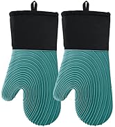 Tayfeim Silicone Oven Mitts - Oven Mitts Heat Resistant 500F 13.6 in Soft Lining Waterproof Non-S...