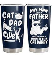 34HD Black Cat Dad Club 20oz Tumbler - Cool Gifts Idea, Funny Cat Insulated Stainless Steel Trave...