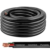 YDDECW 25ft 10/4 10 AWG Portable Power Cable (4 Conductor) - SOOW 600V 10 Gauge Electric Wire for...