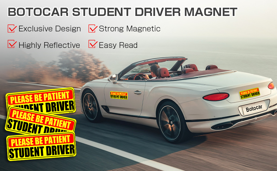 student driver car magnet