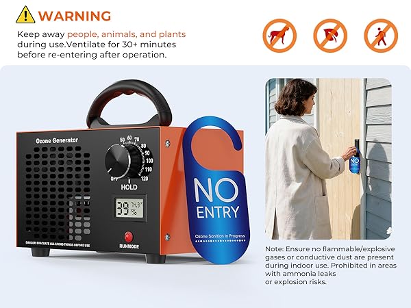 Ozone Generator 160000mg/H with Temp/Humidity Display