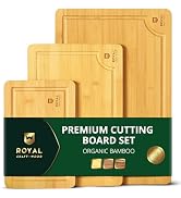 ROYAL CRAFT WOOD Wooden Cutting Boards for Kitchen Meal Prep &amp; Serving - Bamboo Wood Serving Boar...
