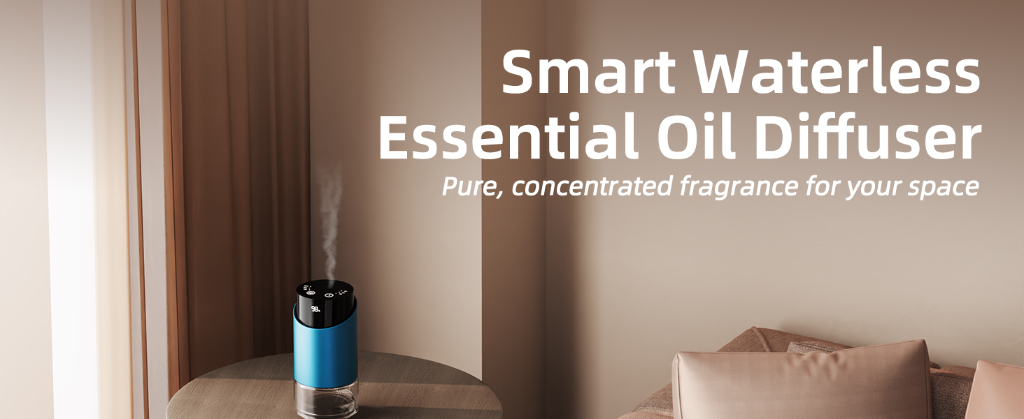 waterless diffuser essential oil scent aromatherapy portable battery operated home room office mini